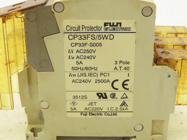 Fuji Electric CP33FS/5WD Circuit Protector 5A 3 Pole 240V Lot of 5
