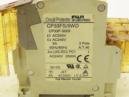 Fuji Electric CP33FS/5WD Circuit Protector 5A 3 Pole 240V Lot of 5