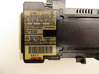 Fuji Electric SC-4-0/G Contactor 3PH 600V 20A Lot of 8