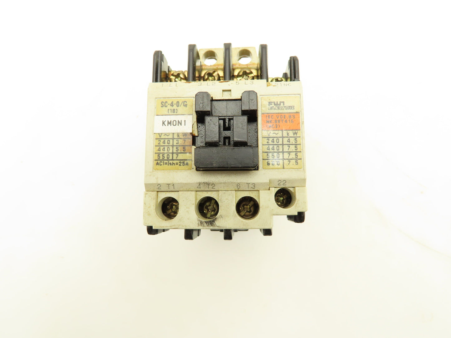 Fuji Electric SC-4-0/G Contactor 3PH 600V 20A Lot of 8