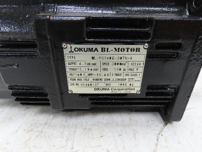 Okuma BL-MS140E-30TN-A AC Servo Motor 3000 RPM 160V 3PH Encoder ER-FC-2048D