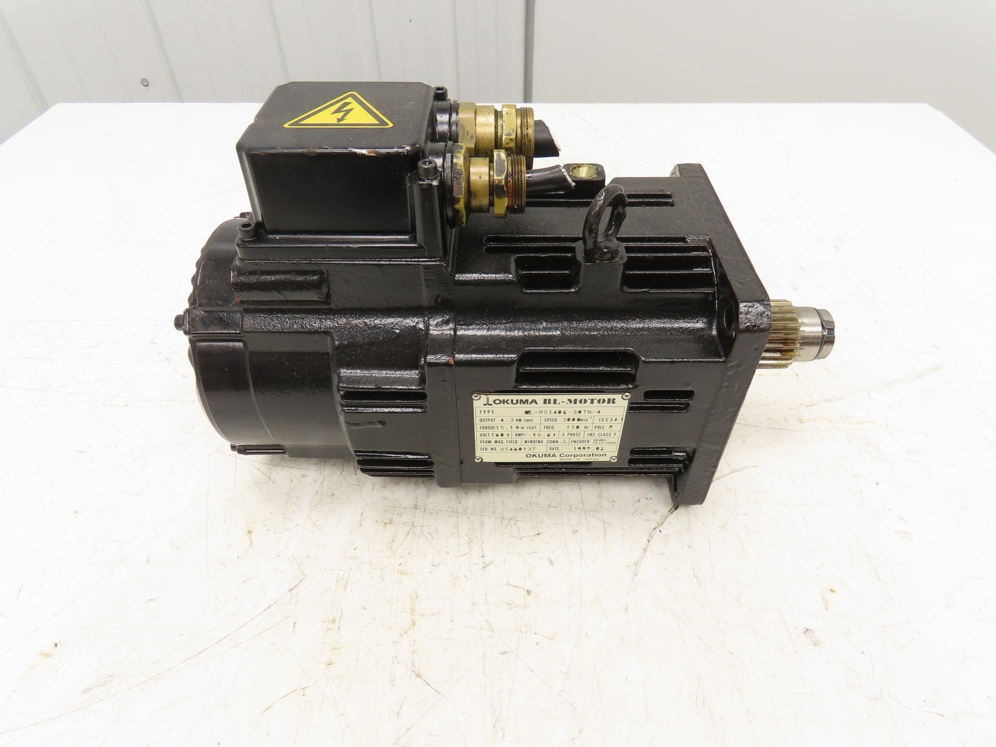 Okuma BL-MS140E-30TN-A AC Servo Motor 3000 RPM 160V 3PH Encoder ER-FC-2048D