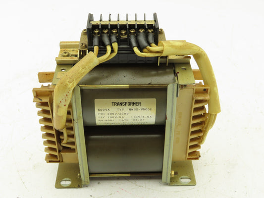 Shimizu Electronics NWBS-V500D Transformer 200/220V Pri 100/110 Sec 500VA