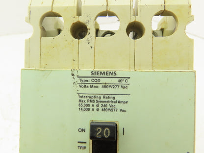 Siemens CQD320 Circuit Breaker 3 Pole 20A 480Y/277 VAC