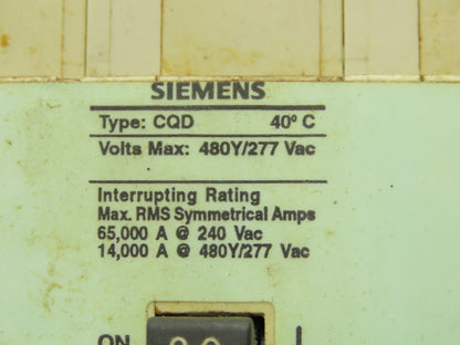 Siemens CQD380 Circuit Breaker 80A 3 Pole 480Y/277 VAC