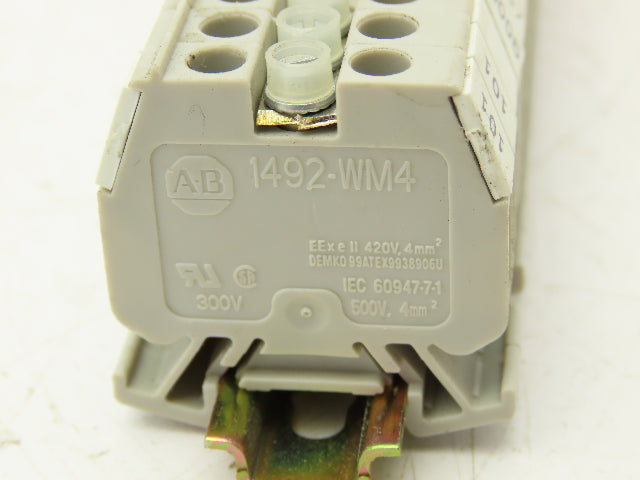Allen Bradley 1492-WM4 Din Rail Mount Terminal Block Gray 4mm 500V Lot of 70