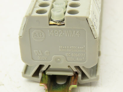 Allen Bradley 1492-WM4 Din Rail Mount Terminal Block Gray 4mm 500V Lot of 70