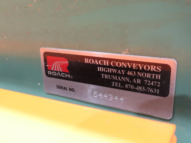 Roach 24"x 8' Slider Bed 18" Belt Conveyor .5Hp 230/460V 3PH Center Drive 63 FPM