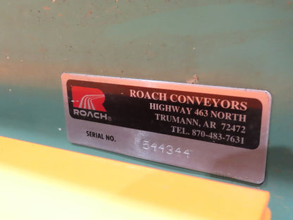 Roach 24"x 8' Slider Bed 18" Belt Conveyor .5Hp 230/460V 3PH Center Drive 63 FPM