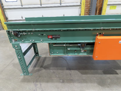 Roach 24"x 8' Slider Bed 18" Belt Conveyor .5Hp 230/460V 3PH Center Drive 63 FPM