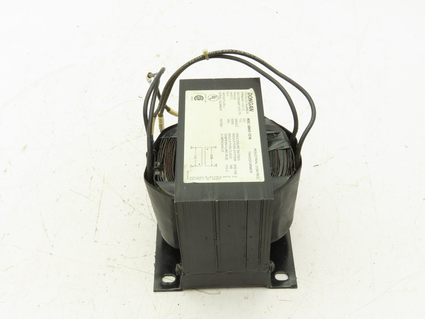 Dongan NSC-30H2-1216 Industrial Control Transformer 220V 1PH 0.900kVA