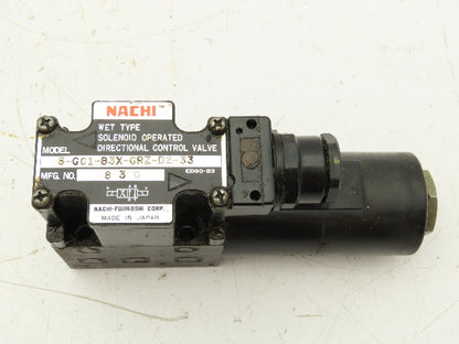 Nachi S-G01-B3X-GRZ-D2-33 Hydraulic Directional Control Solenoid Valve 24VDC D03