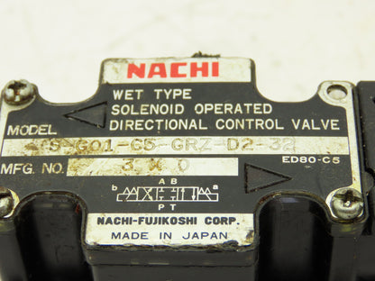 Nachi S-G01-C5-GRZ-D2-32 Hydraulic Directional Control Solenoid Valve 24VDC D03