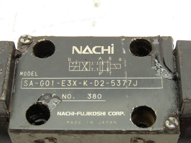 Nachi SA-G01-E3X-K-D2-5377J Hydraulic Directional Control Solenoid Valve 24VDC