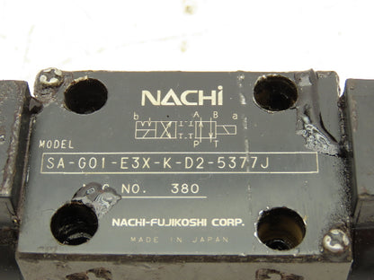 Nachi SA-G01-E3X-K-D2-5377J Hydraulic Directional Control Solenoid Valve 24VDC