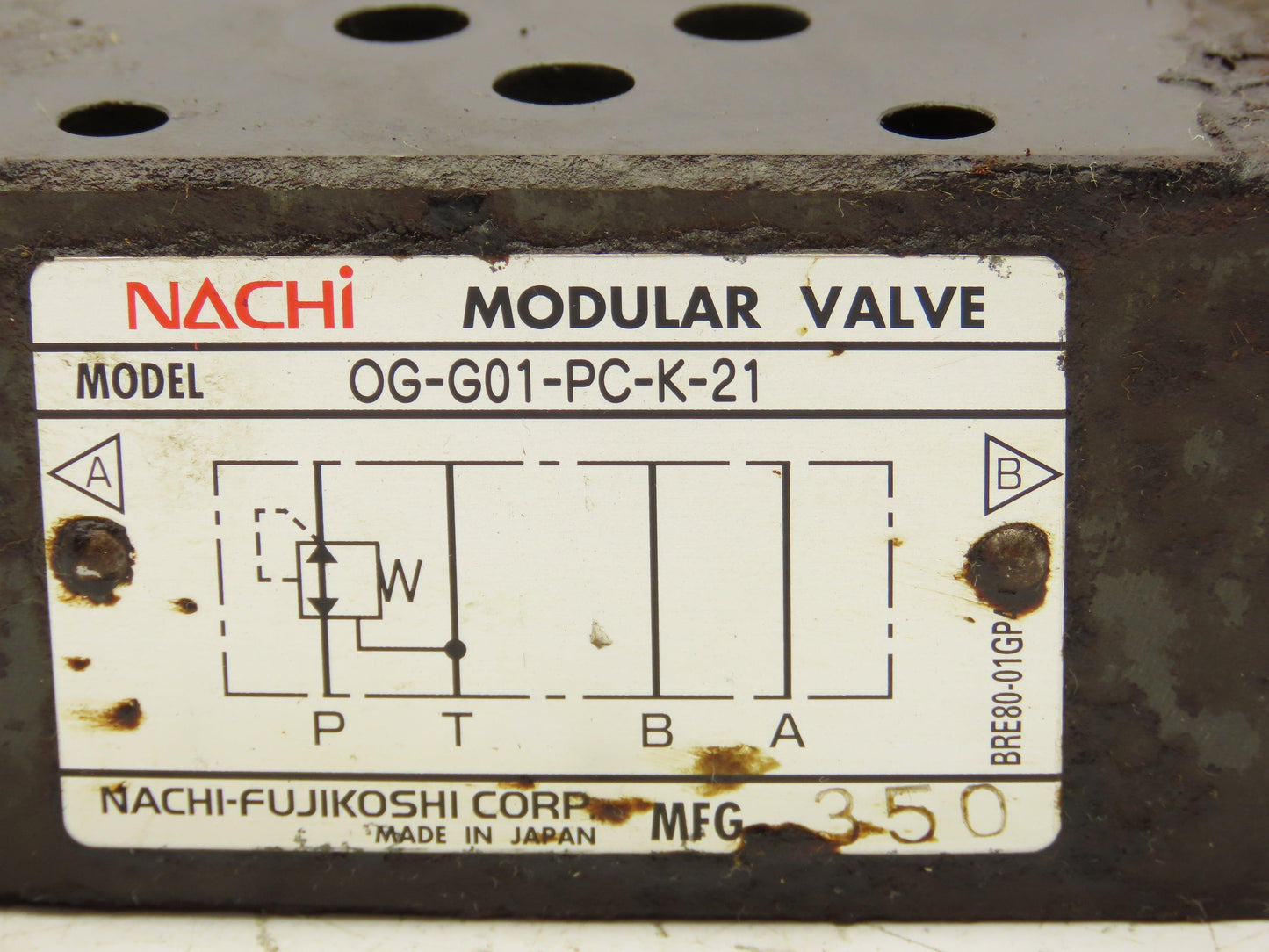 Nachi OG-G01-PC-K-21 Hydraulic Pressure Reducing Modular Stack Valve D03