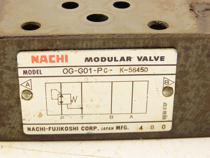 Nachi OG-G01-PC-K-5645D Hydraulic Pressure Reducing Modular Stack Valve D03