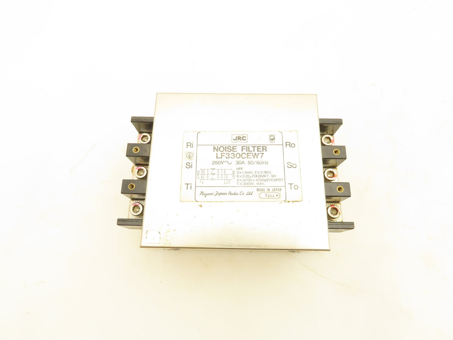 JRC LF330CEW7 Noise Filter 250V 30A 3 Pole 3Ph