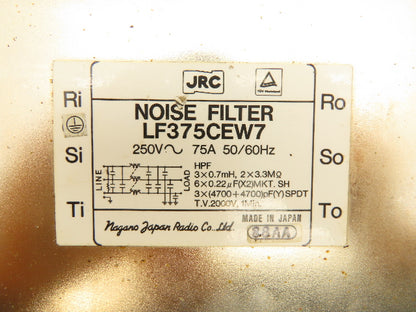 JRC LF375CEW7 Noise Filter 250V 75A 3 Pole 3Ph Lot of 2