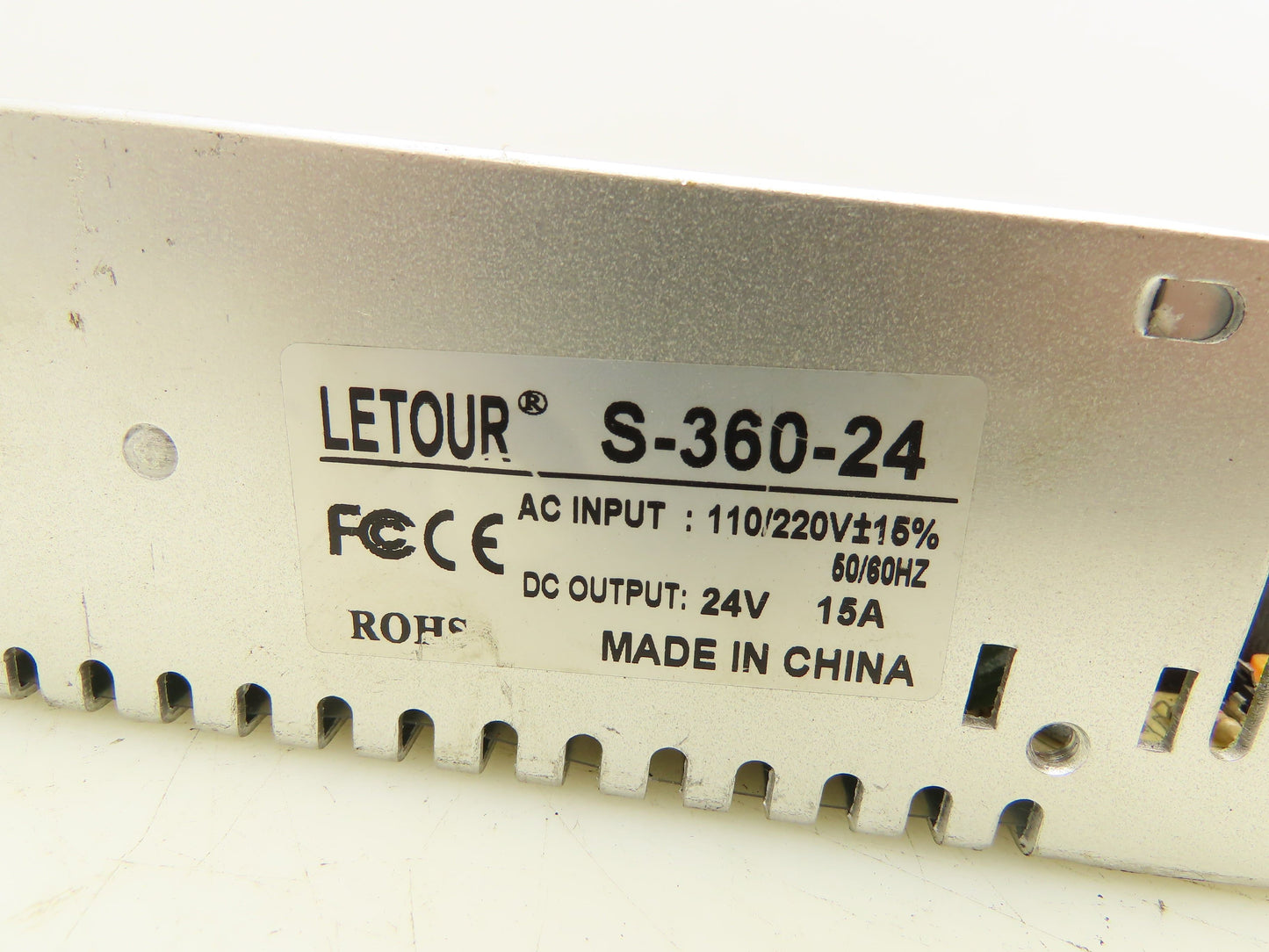 Letour S-360-24 Switching Mode Power Supply Output 24VDC 15A 110/220V Input