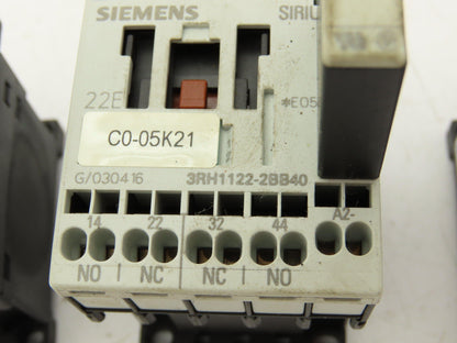 Siemens 3RH1122-2BB40 Auxiliary Contactor 600VAC 10A Lot Of 3