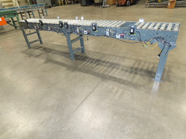 Hytrol 18"x 12' Accumulating Roller Conveyor 15"BF 24VDC EZ Logic Zone Control