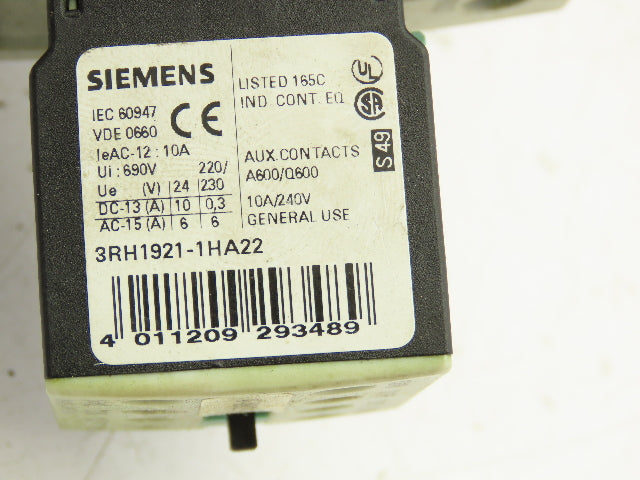 Siemens 3RT1034-1BB44 Contactor 24VDC AC-3 32 A 15kW 400V 2NO 2NC 3 Pole
