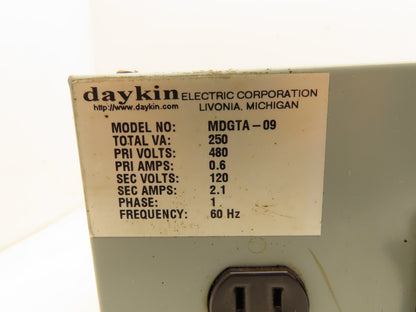 Daykin Electric MDGTA-09 Mini Transformer Disconnect 480V Input 120V Out 250VA