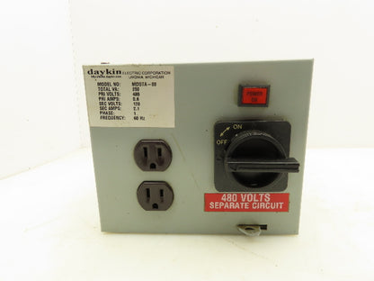 Daykin Electric MDGTA-09 Mini Transformer Disconnect 480V Input 120V Out 250VA