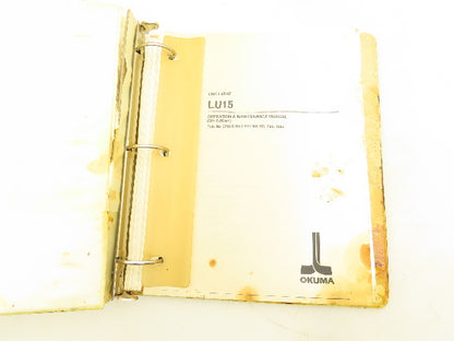 Okuma LU15 CNC Operator & Maintenance Manual with Parts Book OSP7000L NC Lathe