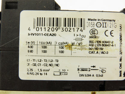 Siemens 3RT1015-2BB41 Contactor With Circuit Breaker 24VDC 16A 600V