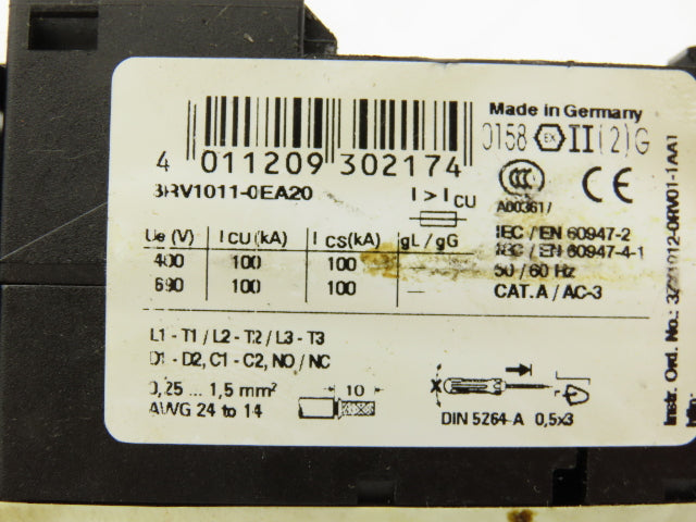 Siemens 3RT1015-2BB41 Contactor With Circuit Breaker 24VDC 16A 600V