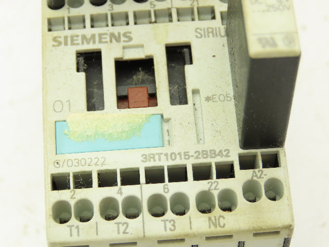 Siemens 3RT1015-2BB42 Contactor With Circuit Breaker 24VDC 7A 1NC 3 Pole