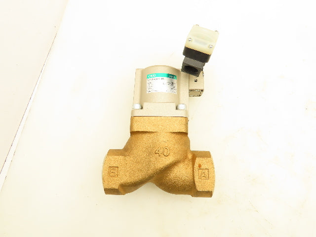 CKD SVB1A-40A-03RS Coolant Valve with Solenoid 12-24VDC 1-1/2" NPT