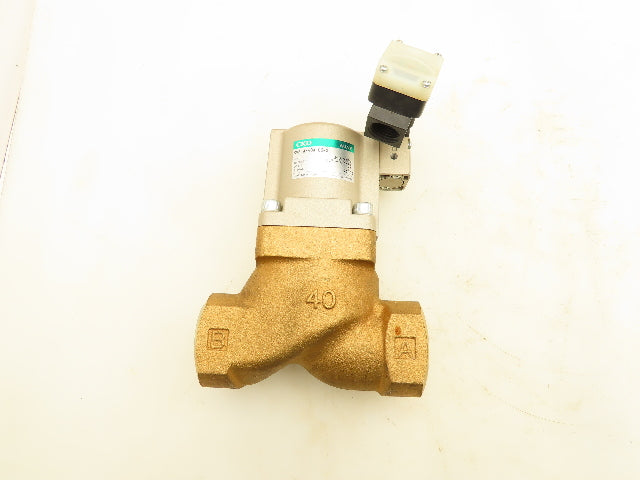 CKD SVB1A-40A-03RS Coolant Valve with Solenoid 12-24VDC 1-1/2" NPT