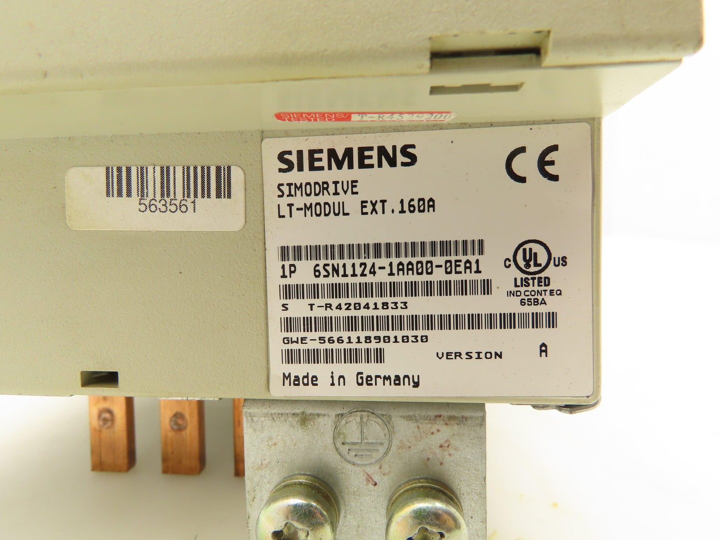 Siemens 6SN1124-1AA00-0EA1 Simodrive 611 Power Module 160A 1-Axis Drive Ver A
