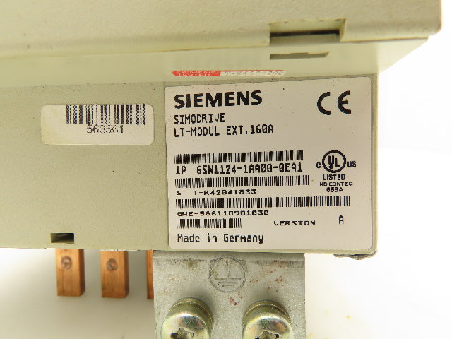 Siemens 6SN1124-1AA00-0EA1 Simodrive 611 Power Module 160A 1-Axis Drive Ver A