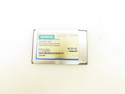 Siemens 6FC5250-6BX30-3AH0 Sinumerik 840D NCU Software PC Memory Card 8MB