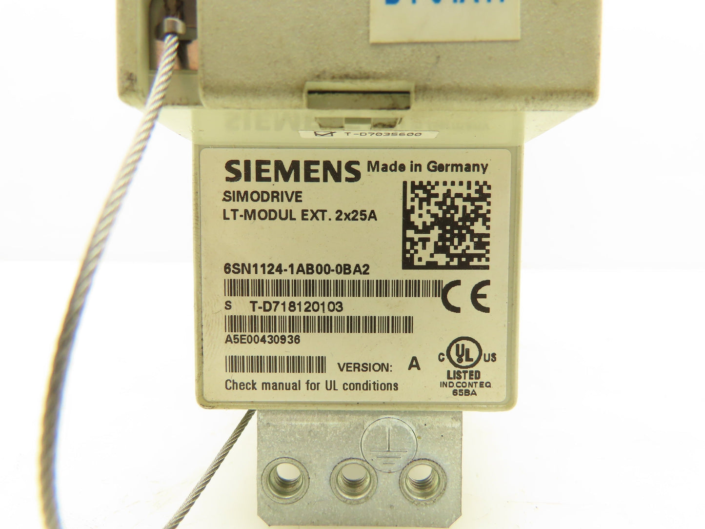 Siemens 6SN1124-1AB00-0BA2 Simodrive 611 Power Module 2x25A 2-Axis Drive Ver A