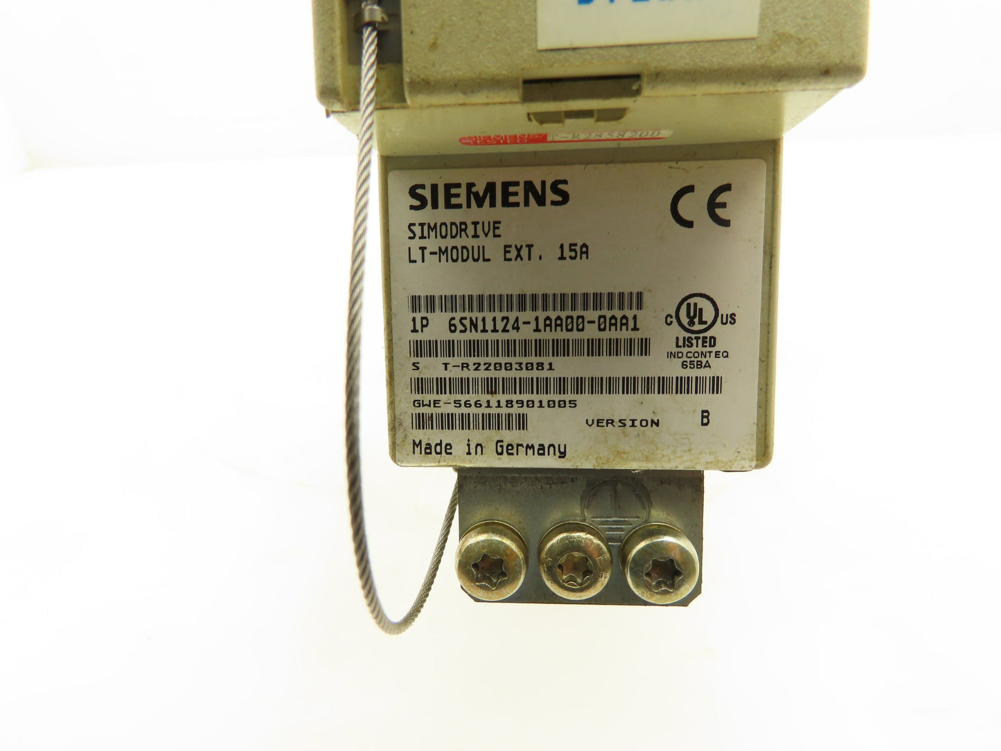 Siemens 6SN1124-1AA00-0AA1 Simodrive 611 Power Module 15A 1-Axis Drive Version B