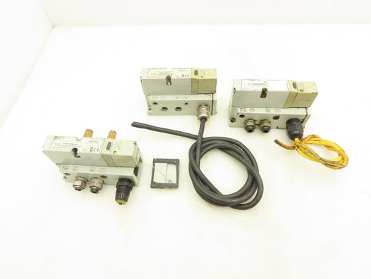 Numatics 122BA4Z2MN00061 Pneumatic Solenoid Valve w/Manifold Base 24VDC Lot of 3