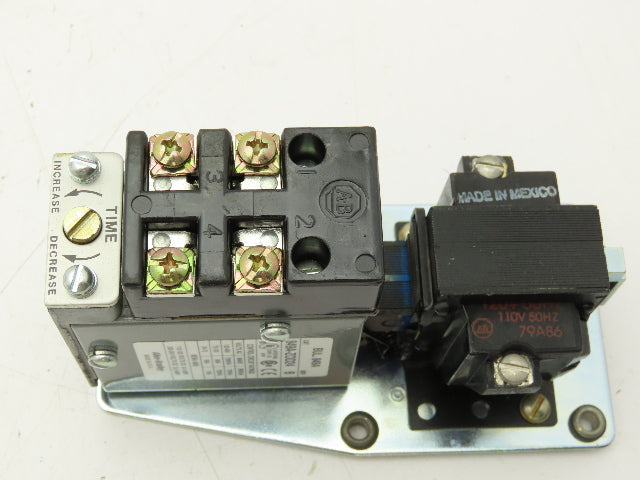 Allen Bradley 849A-Z0D24 Pneumatic Timing Relay 120-600VAC 60A Nema A600 Ser.B