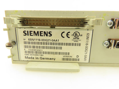Siemens 6SN1118-0DG21-0AA1 Simodrive 611-D Digital Control Card 1-Axis Version D