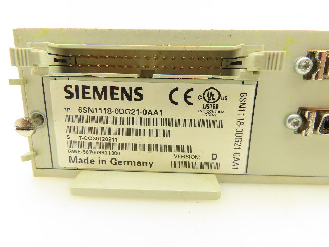 Siemens 6SN1118-0DG21-0AA1 Simodrive 611-D Digital Control Card 1-Axis Version D