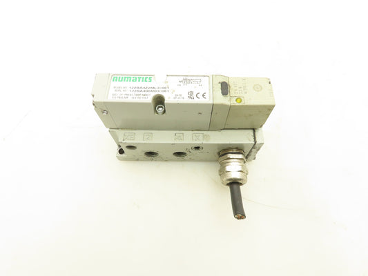 Numatics 122BA4Z2ML00061 Pneumatic Solenoid Valve w/Manifold Base 24VDC