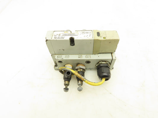 Numatics 123BA43AMN00061 Pneumatic Solenoid Valve w/Manifold Base 24VDC