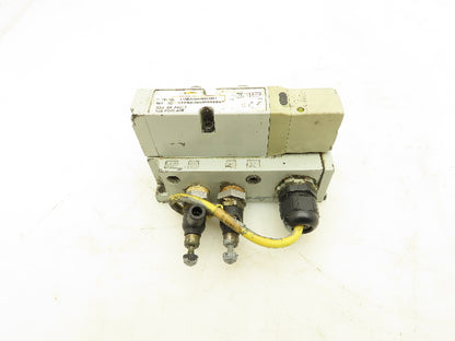 Numatics 123BA43AMN00061 Pneumatic Solenoid Valve w/Manifold Base 24VDC