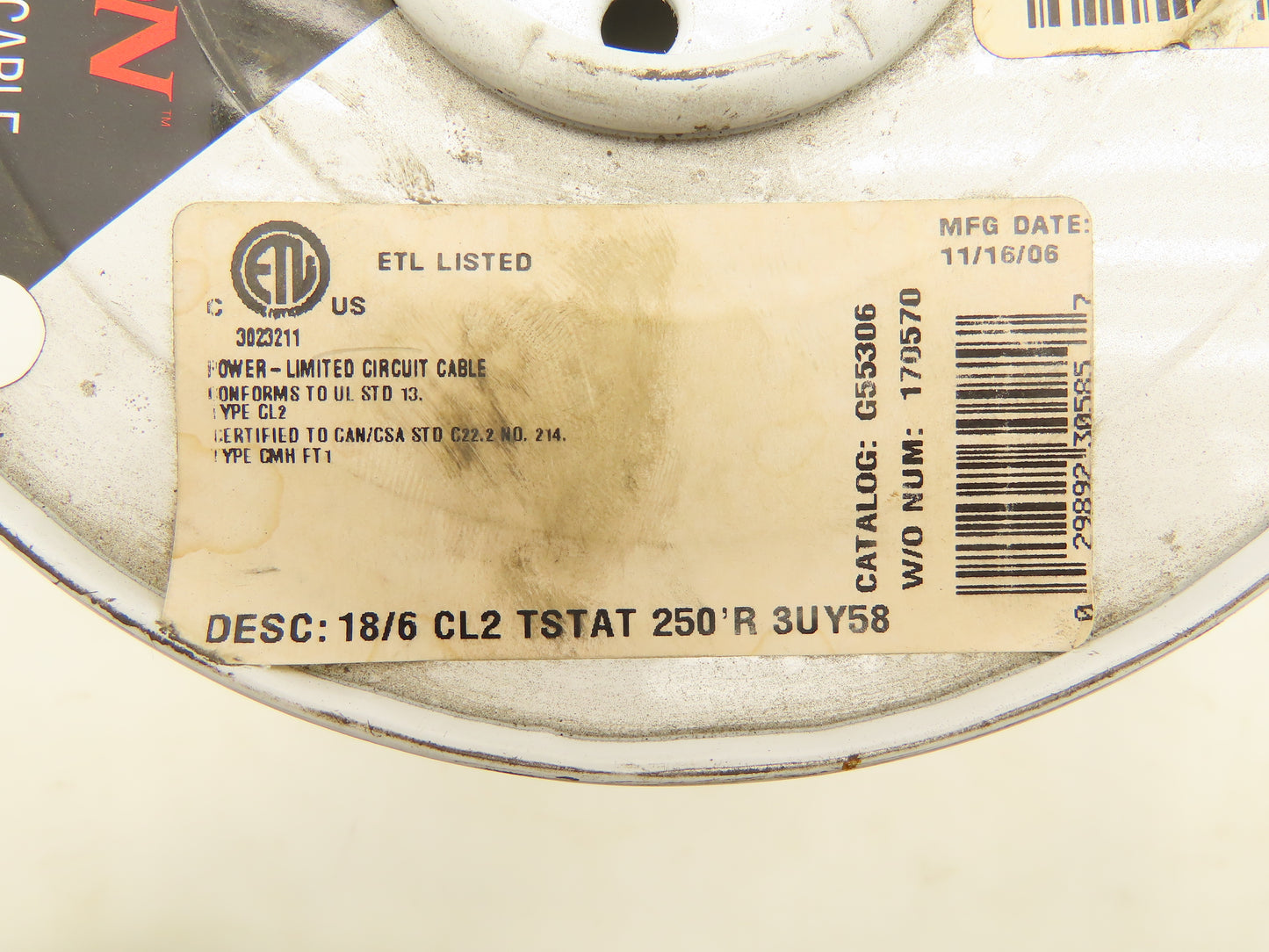 Baron 18/6 Thermostat Wire 18 AWG 6 Conductor 160ft Spool