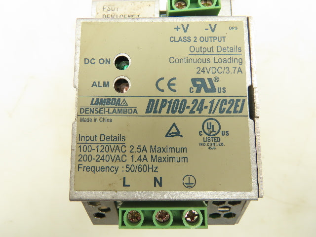 Lambda DLP100-24-1/C2EJ Power Supply 120-240VAC Input 24VDC Output 3.7A