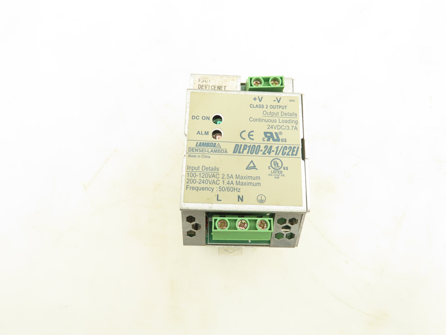 Lambda DLP100-24-1/C2EJ Power Supply 120-240VAC Input 24VDC Output 3.7A